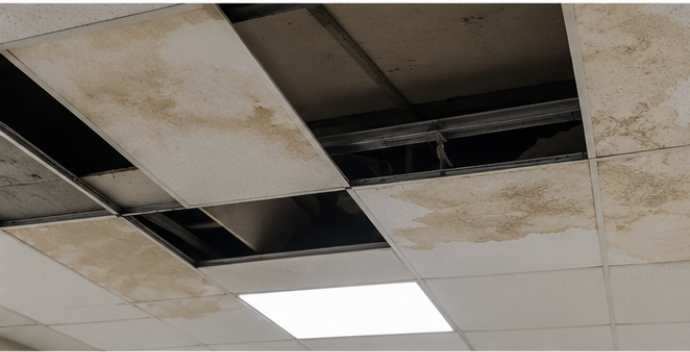 water damaged ceiling